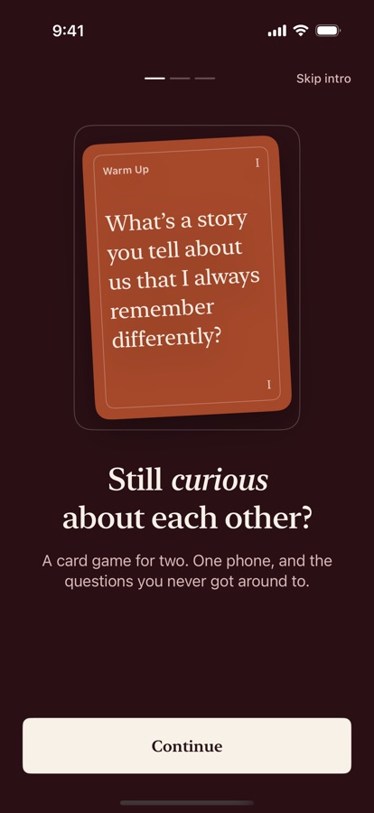 Welcome screen with a Warm Up card