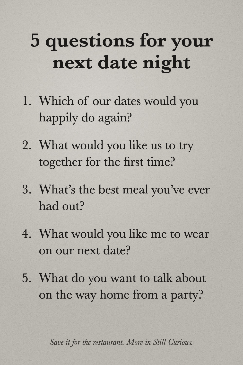 5 Date Night Questions for Couples